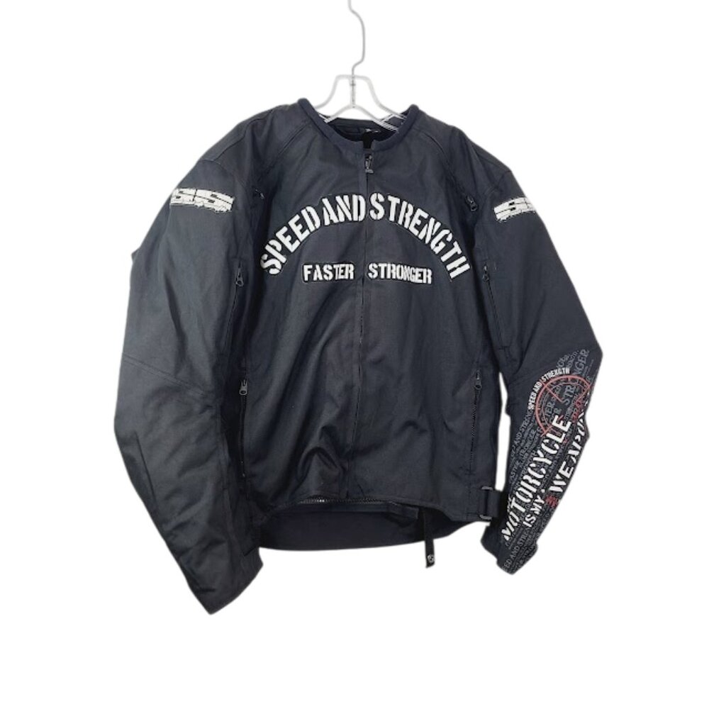 Speed And Strength Men's Black‎ Faster My Weapon Classic Moto Jacket Size M